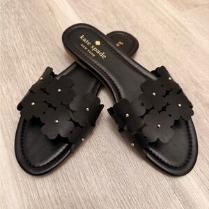 Kate Spade Black Daisy Field Sandals